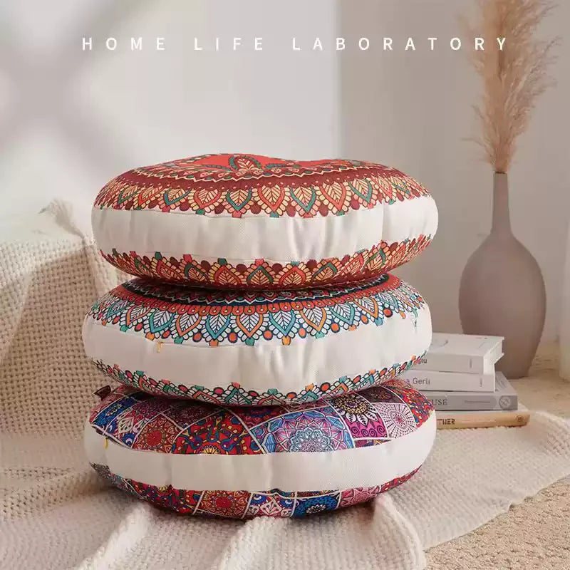Premium Boho Cotton Linen Floor Cushion for Mindful Living