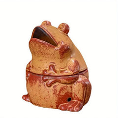 Charming Frog Incense Coil Burner – Purple Clay Ceramic Decor