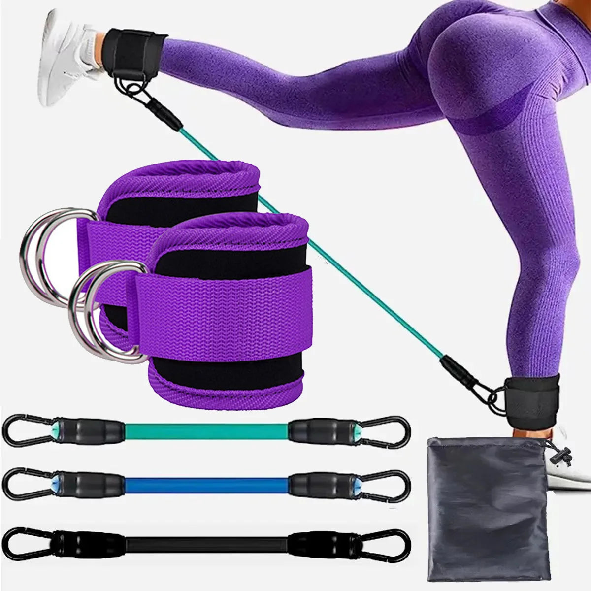 Ultimate Resistance Bands with Adjustable Ankle Straps for Leg Training