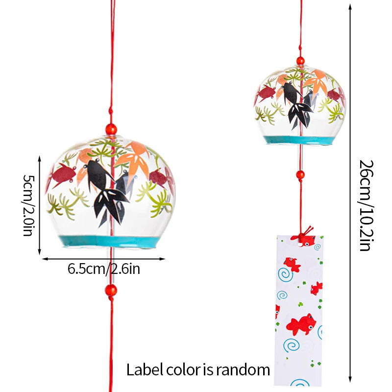 Elegant Japanese Sakura Wind Chime – Glass Bell for Room Decor