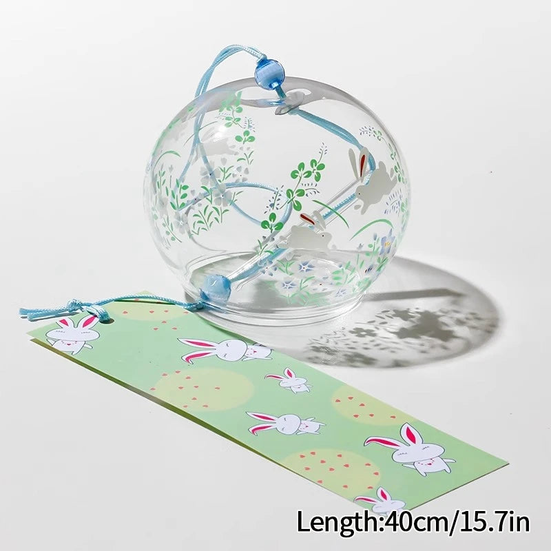 Elegant Japanese Sakura Wind Chime – Glass Bell for Room Decor