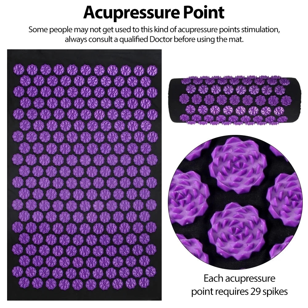 Ultimate Acupressure Yoga Mat Set with Spike Design for Stress Relief