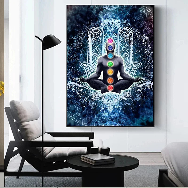 Tranquil Buddha Chakra Mandala Canvas – Meditation Wall Decor