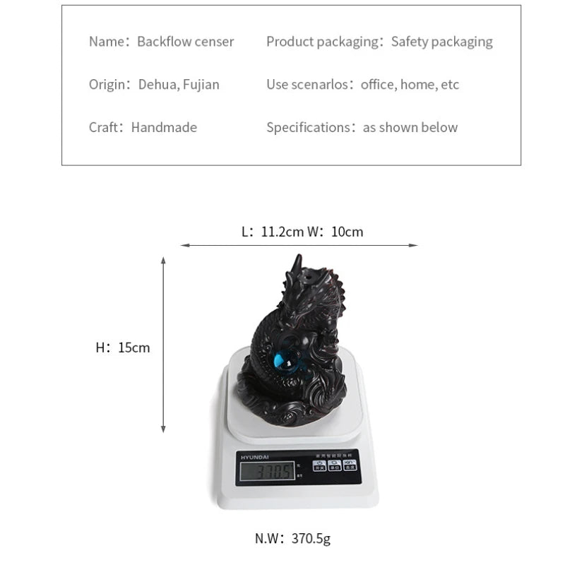 Elegant Dragon Backflow Incense Burner – Ceramic Aromatherapy Decor
