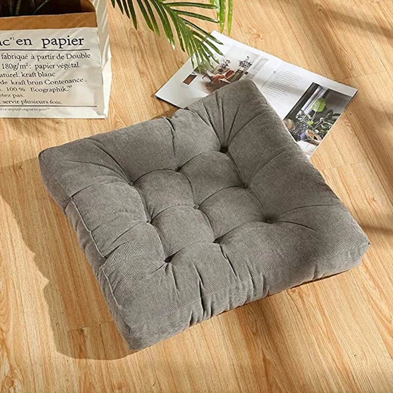 Premium Square Floor Pillow – Thick Tufted Cushion for Yoga & Meditation
