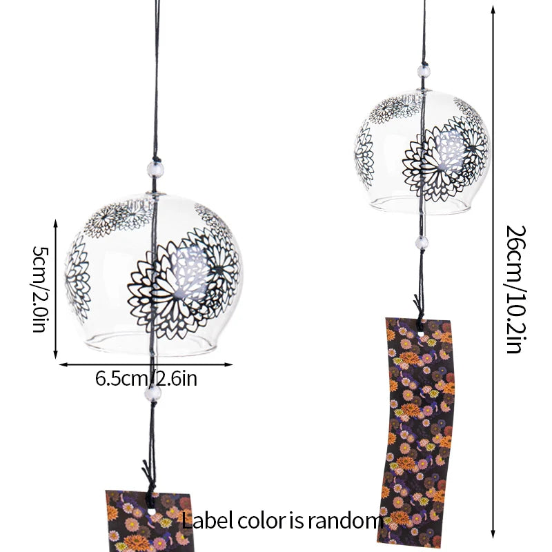Elegant Japanese Sakura Wind Chime – Glass Bell for Room Decor