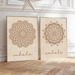 Ultimate Boho Yoga Wall Art Set with Motivational Quotes for Calm