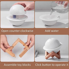 Stylish Lunar 3D Humidifier – Tricolor Lamp & USB Ultrasonic Diffuser