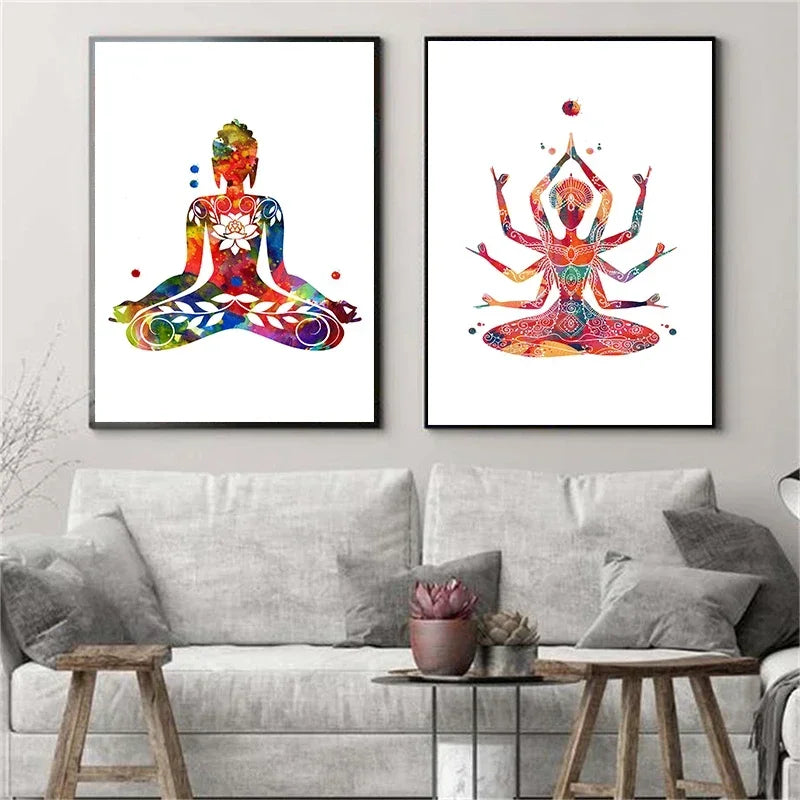 Elegant Nordic Yoga Wall Art – Meditation Poster for Home Decor
