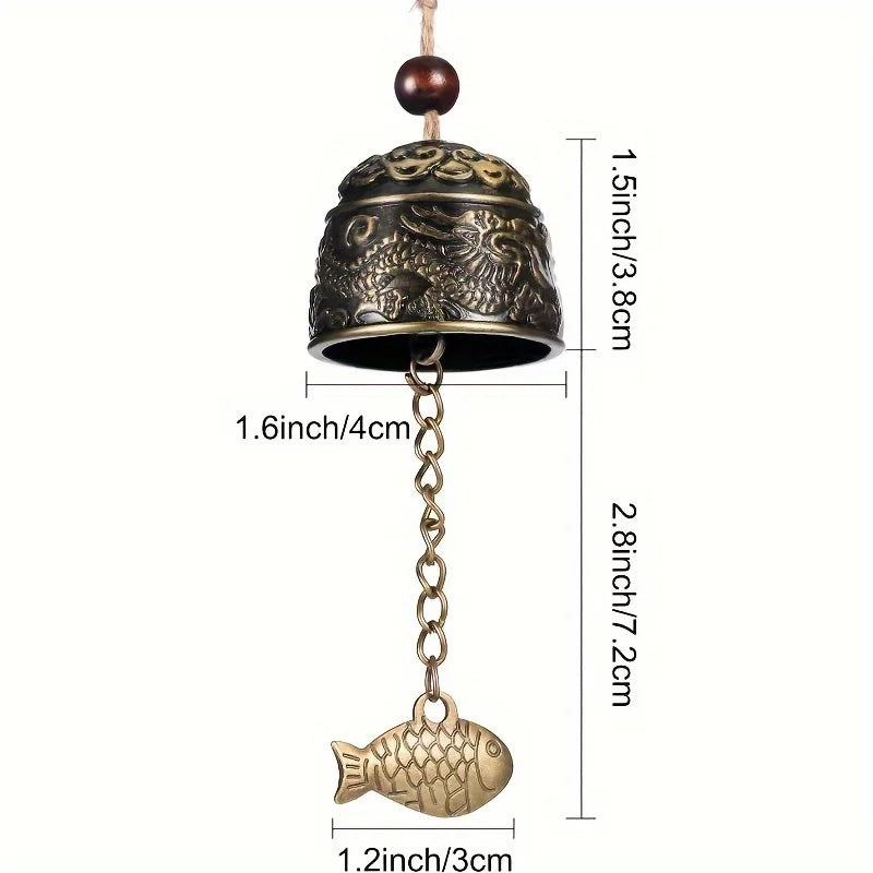 Classic Dragon Feng Shui Wind Chime – Metal Bell for Good Luck Decor