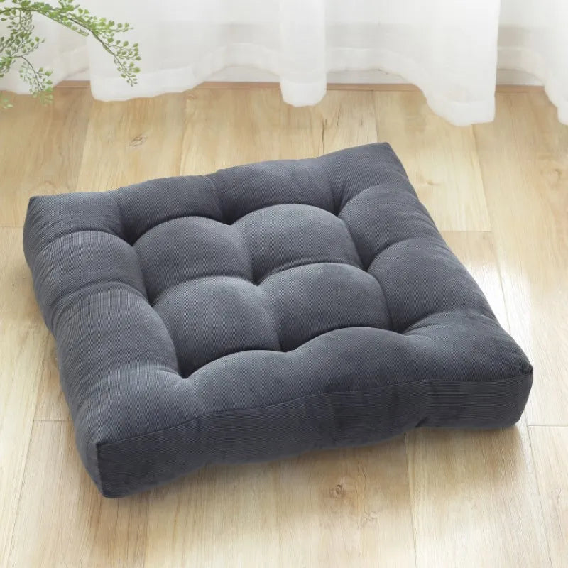 Premium Square Floor Pillow – Thick Tufted Cushion for Yoga & Meditation