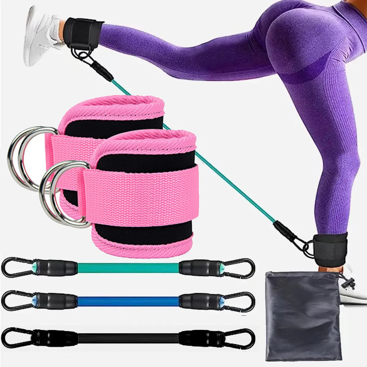 Ultimate Resistance Bands with Adjustable Ankle Straps for Leg Training