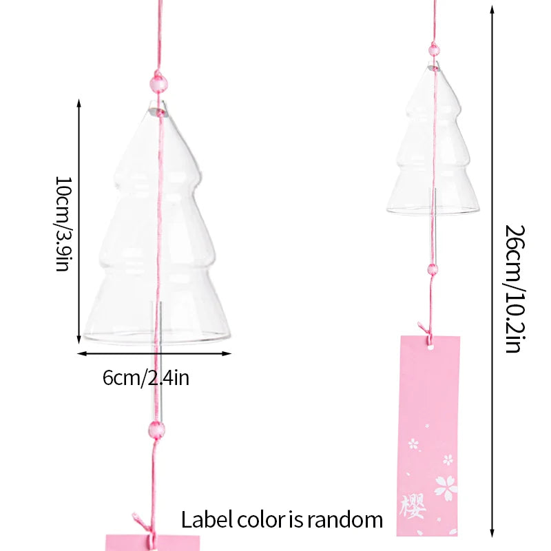 Elegant Japanese Sakura Wind Chime – Glass Bell for Room Decor