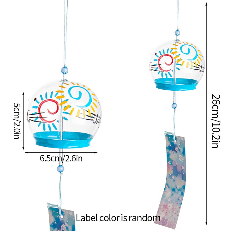 Elegant Japanese Sakura Wind Chime – Glass Bell for Room Decor