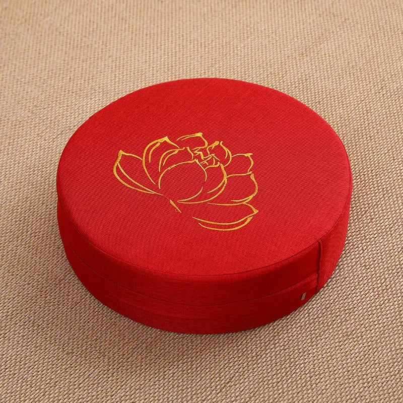 Deluxe Round Meditation Cushion – Removable Cover with Backrest