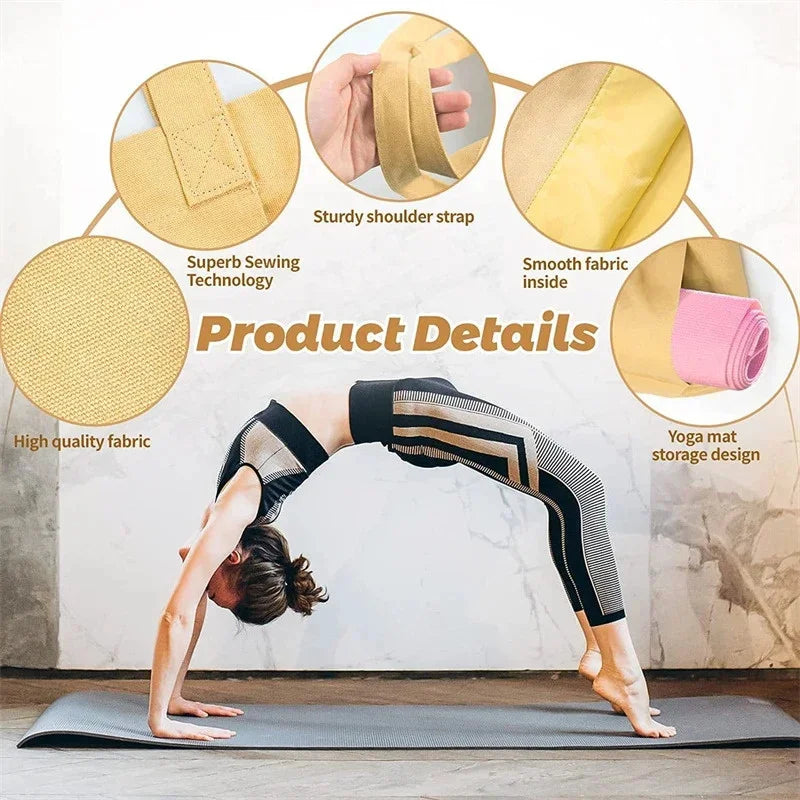 Durable Large Yoga Mat Bag – Foldable Canvas Carrier for Fitness
