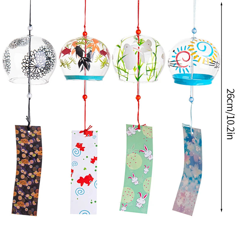 Elegant Japanese Sakura Wind Chime – Glass Bell for Room Decor