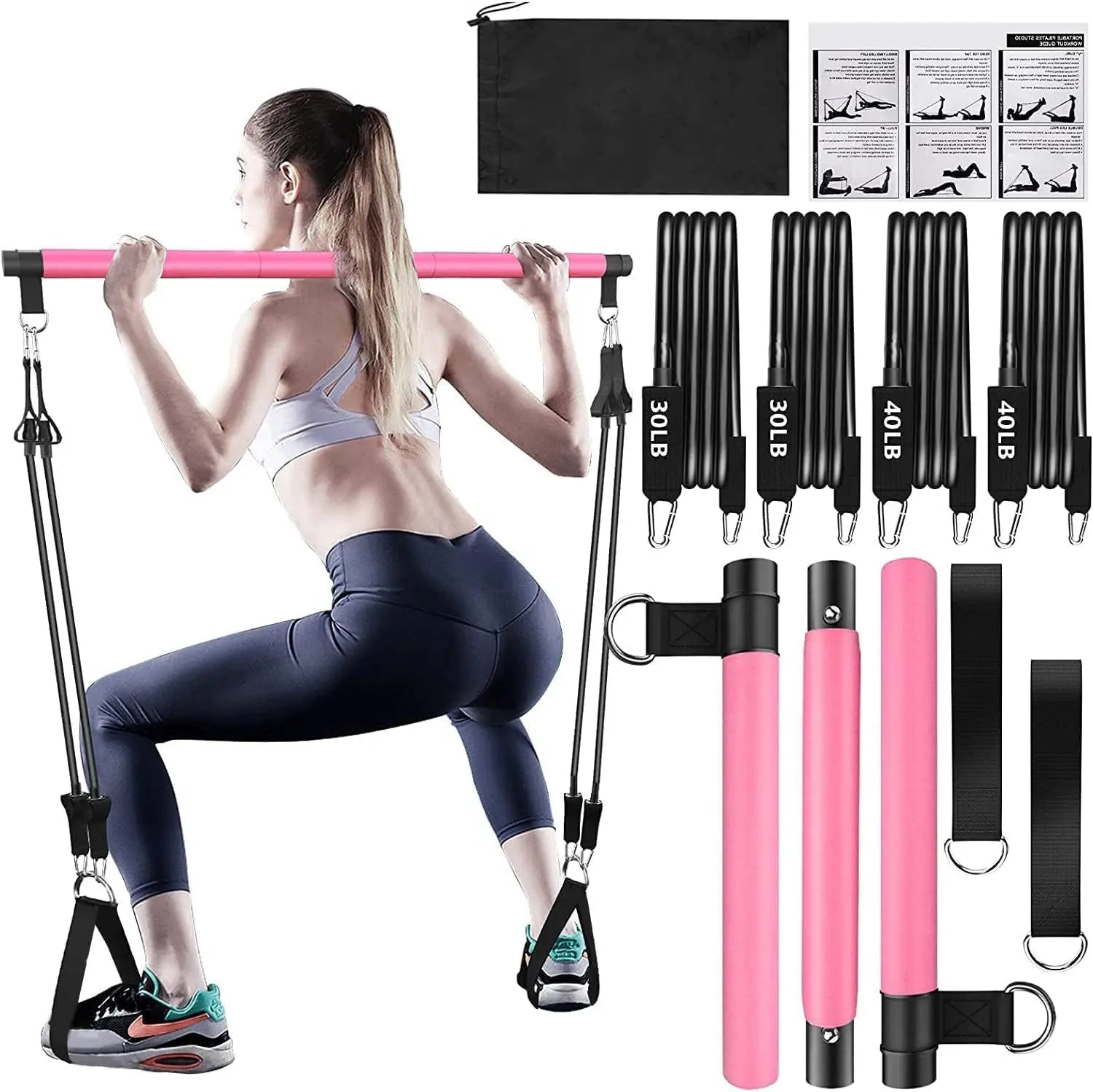 Ultimate Resistance Bands Set with Fitness Bar for Home Workouts