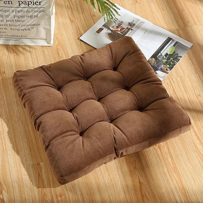 Premium Square Floor Pillow – Thick Tufted Cushion for Yoga & Meditation