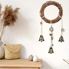 Chic Bohemian Cotton Rope Wind Chime – Iron Bells for Door Decor