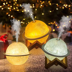 Stylish Lunar 3D Humidifier – Tricolor Lamp & USB Ultrasonic Diffuser