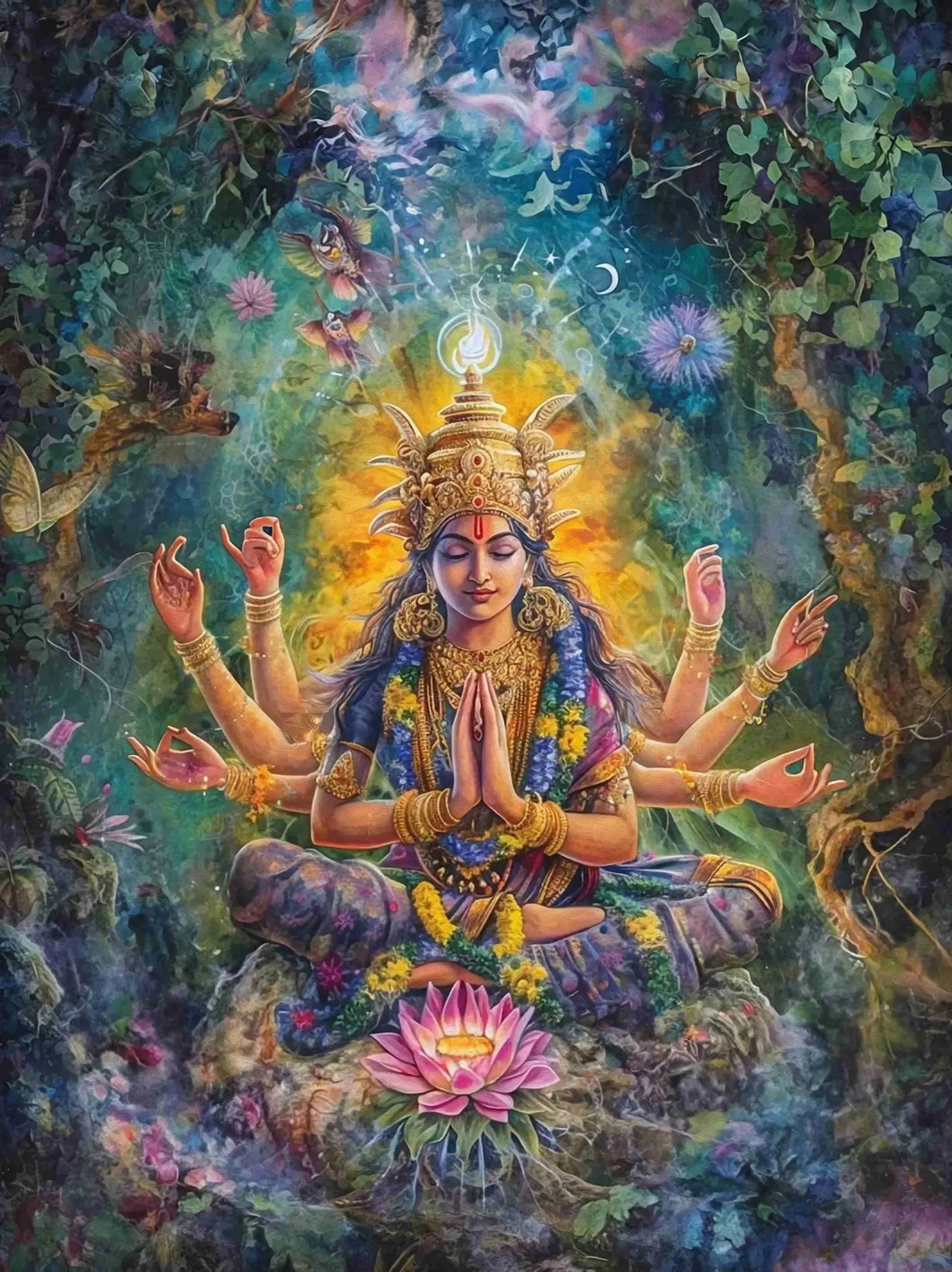 Sacred Lord Shiva & Saraswati Yoga Wall Art – Divine Meditation Decor