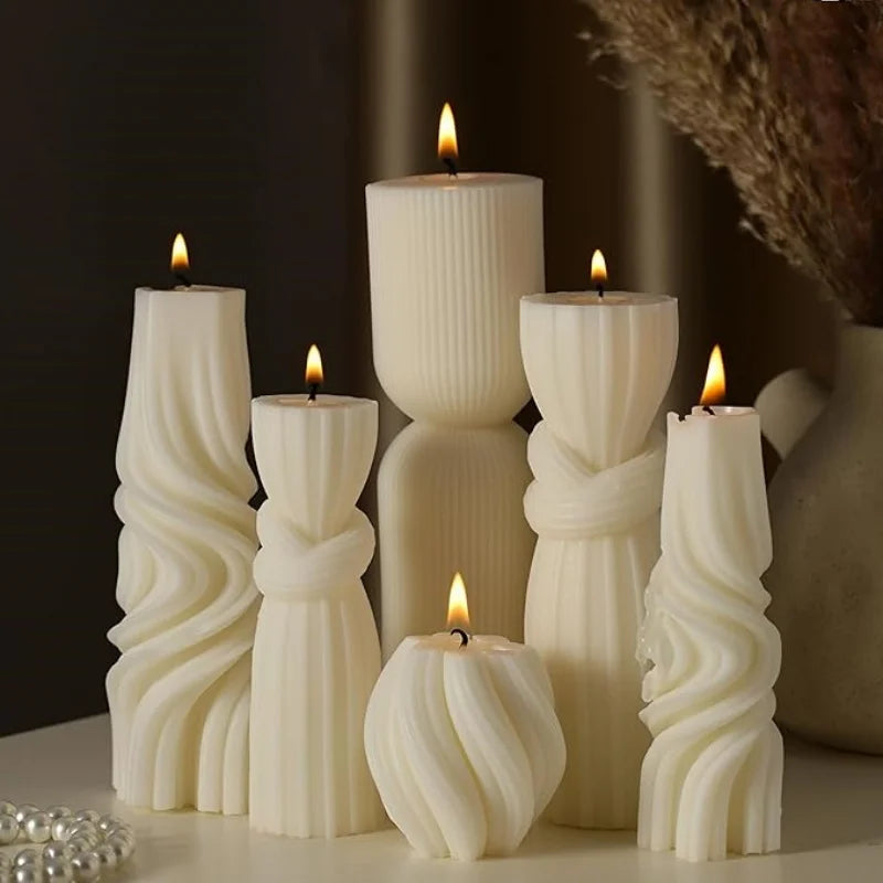 Luxury Ribbed Soy Pillar Candle – Best For Pilates, Yoga and Meditation