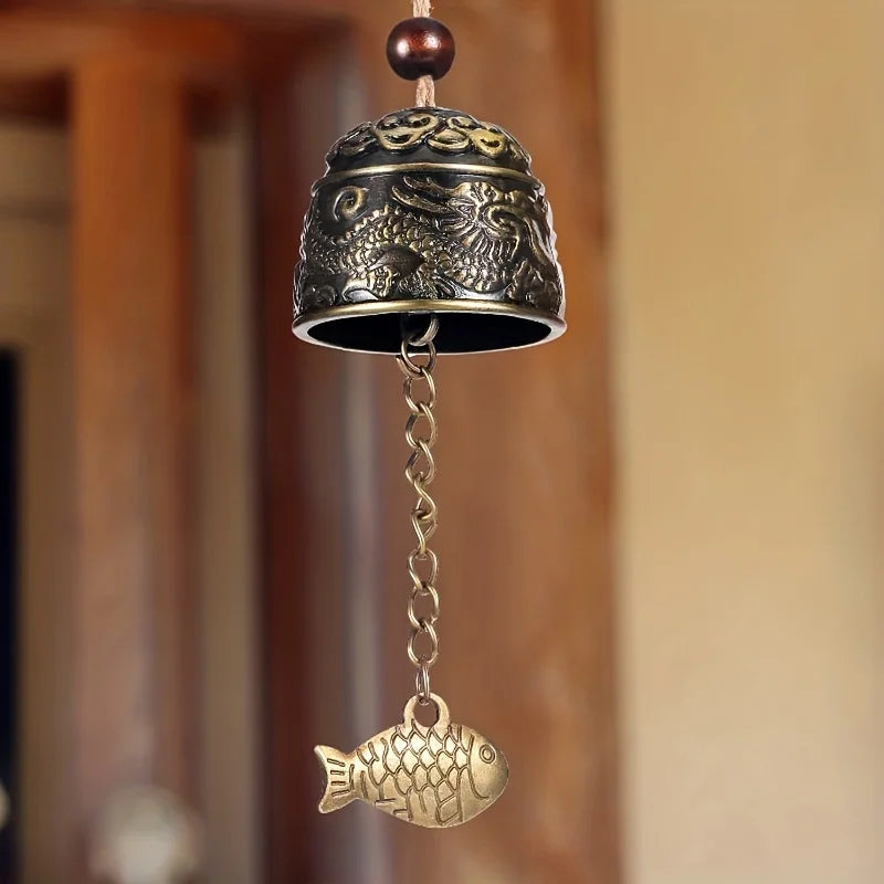 Classic Dragon Feng Shui Wind Chime – Metal Bell for Good Luck Decor