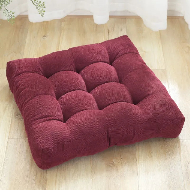 Premium Square Floor Pillow – Thick Tufted Cushion for Yoga & Meditation