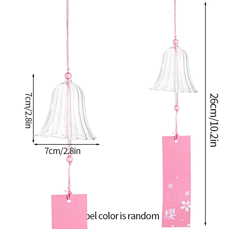 Elegant Japanese Sakura Wind Chime – Glass Bell for Room Decor
