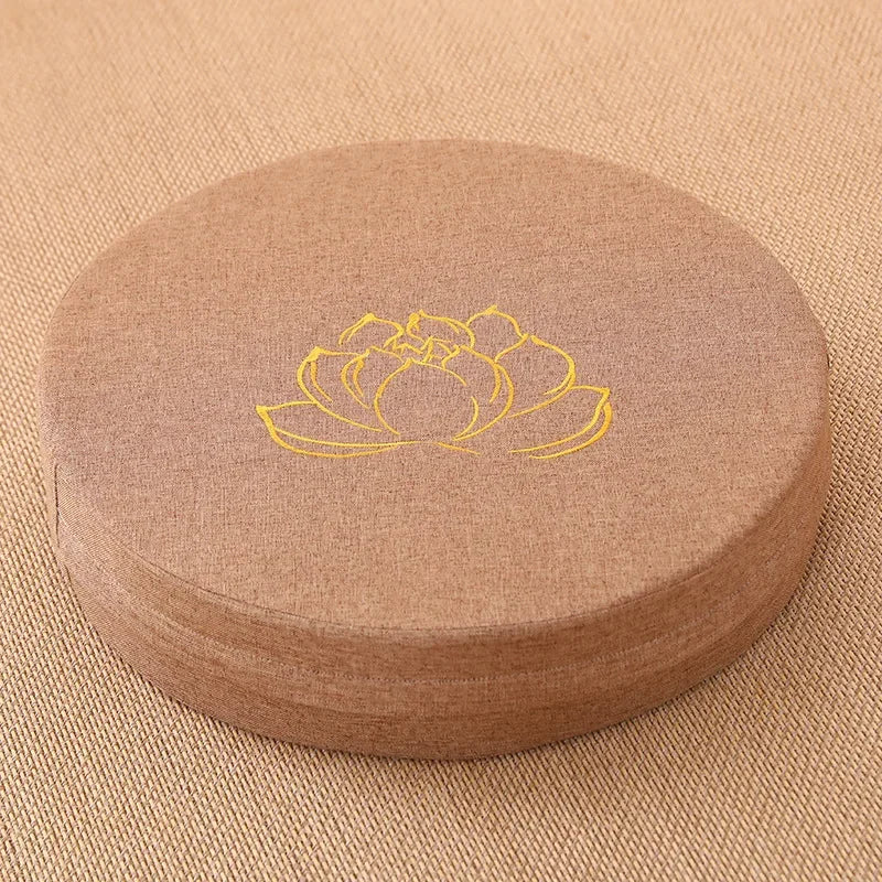 Deluxe Round Meditation Cushion – Removable Cover with Backrest