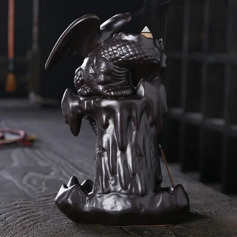 Artistic Purple Sand Dragon Incense Fountain – Backflow Smoke Decor