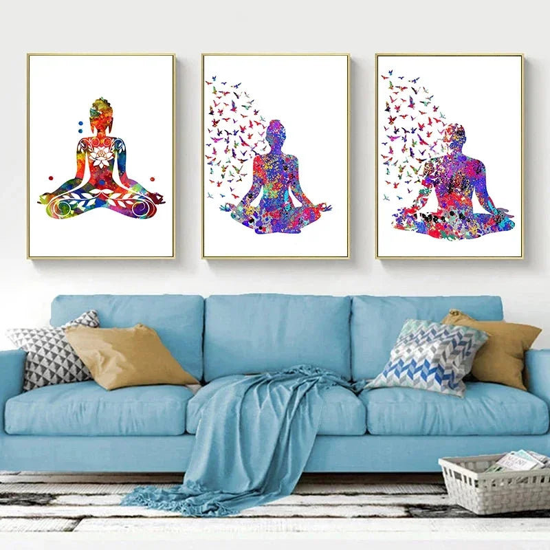 Elegant Nordic Yoga Wall Art – Meditation Poster for Home Decor