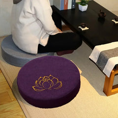 Deluxe Round Meditation Cushion – Removable Cover with Backrest