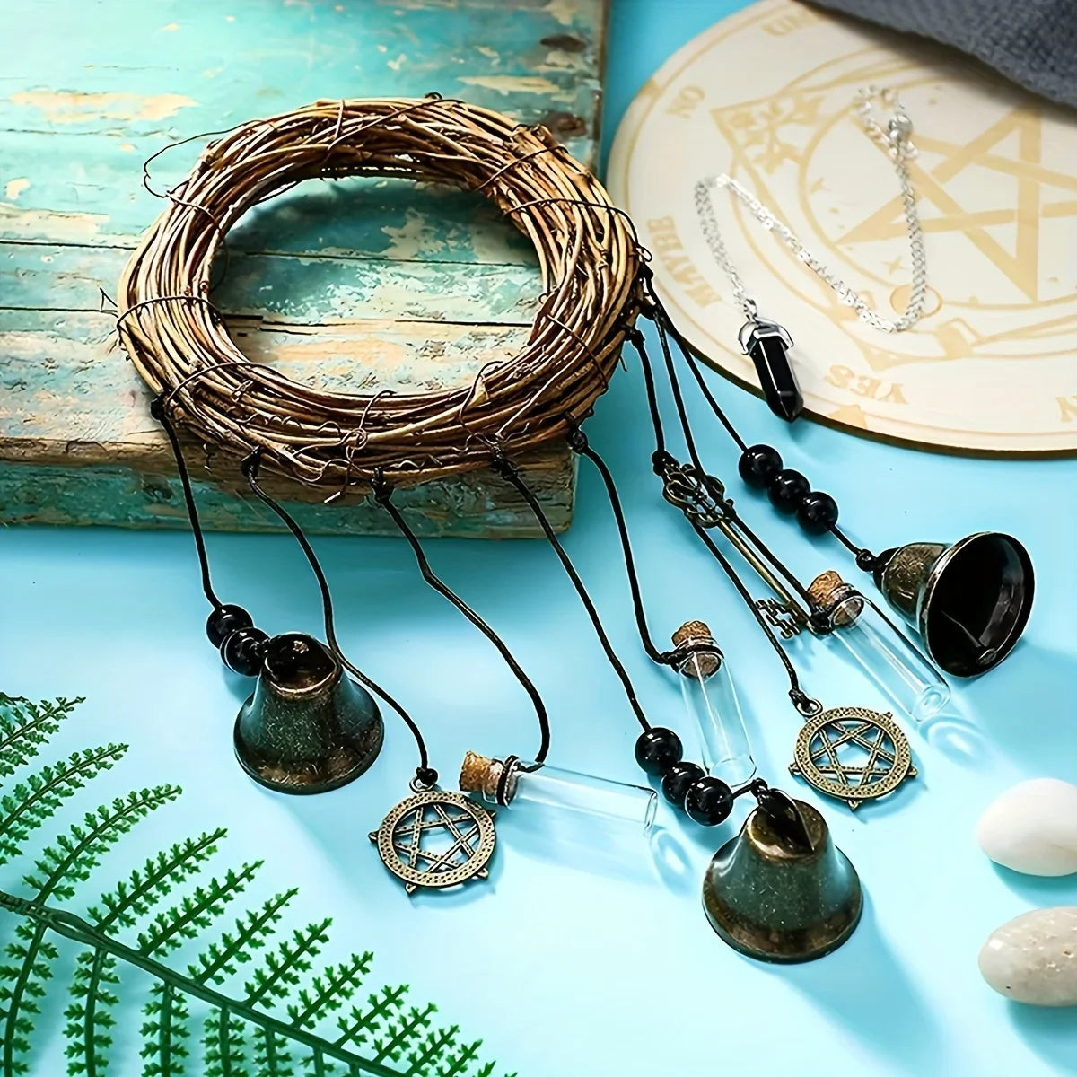 Chic Bohemian Cotton Rope Wind Chime – Iron Bells for Door Decor