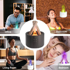 Elegant Flame Aromatherapy Humidifier – Silent Soft Light for Home
