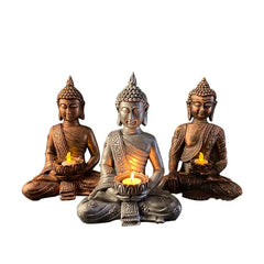 Elegant Buddha Candle Holder – Patina Gold Finish for Feng Shui