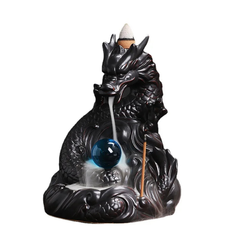 Elegant Dragon Backflow Incense Burner – Ceramic Aromatherapy Decor
