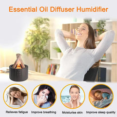 Elegant Flame Aromatherapy Humidifier – Silent Soft Light for Home