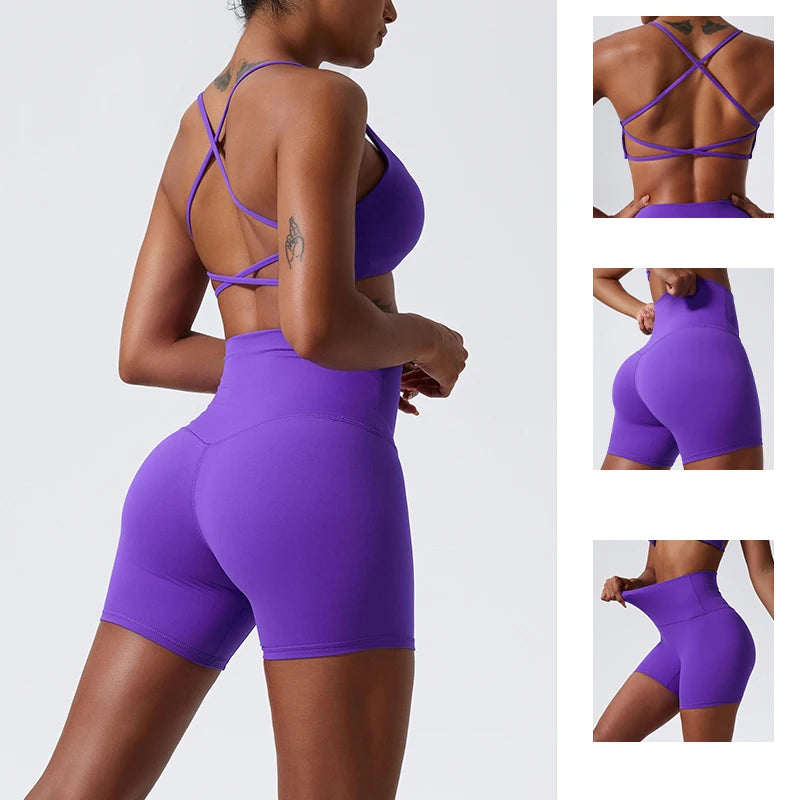 Ultimate Quick-Dry Pilates Bra and Shorts Set for Comfort