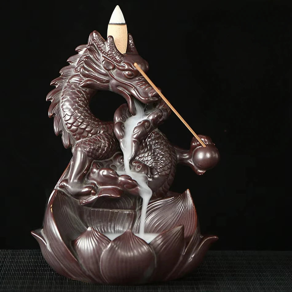 Unique Dragon Backflow Incense Burner – Ceramic Pterosaur Censer