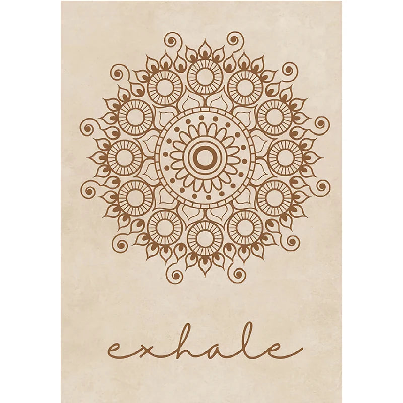 Ultimate Boho Yoga Wall Art Set with Motivational Quotes for Calm