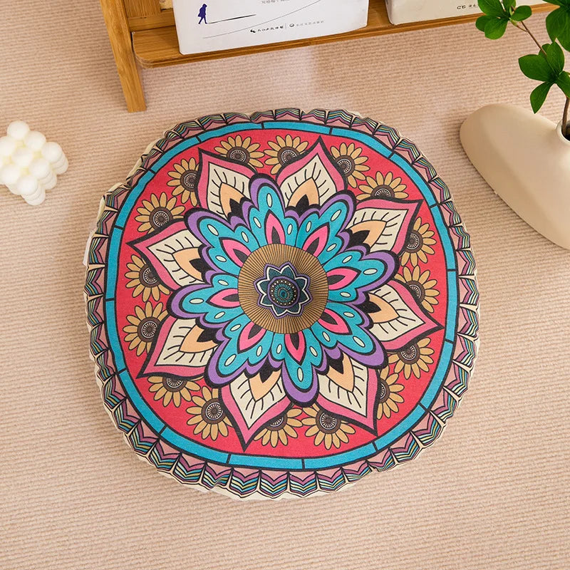 Premium Boho Cotton Linen Floor Cushion for Mindful Living