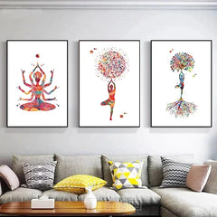 Elegant Nordic Yoga Wall Art – Meditation Poster for Home Decor