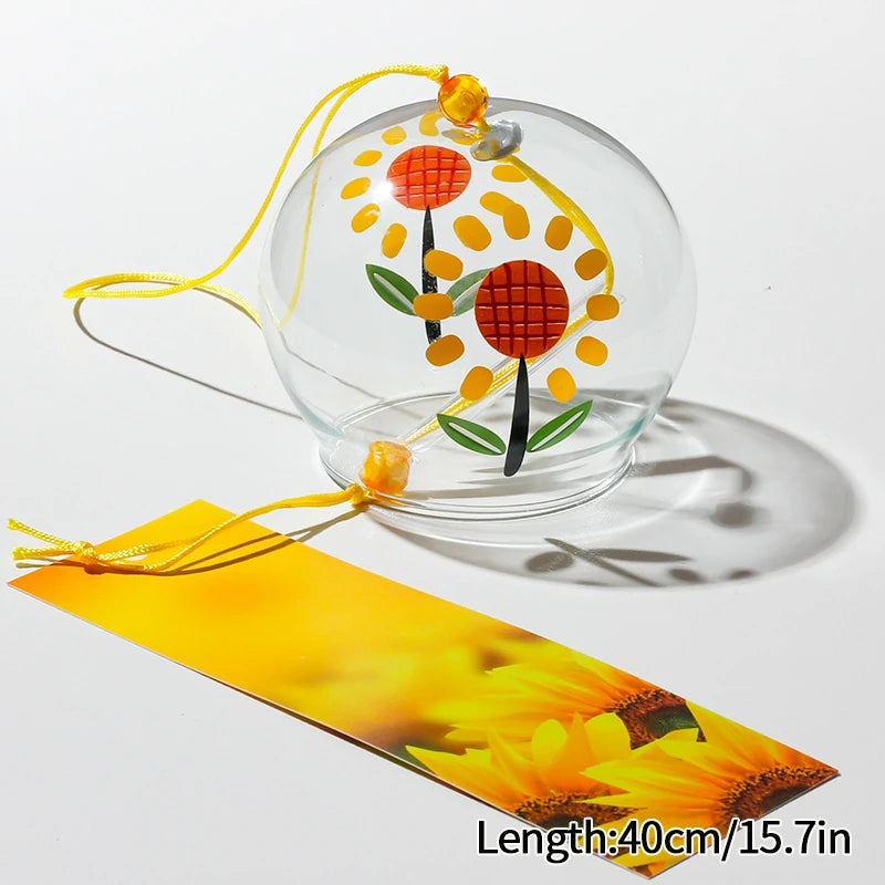 Elegant Japanese Sakura Wind Chime – Glass Bell for Room Decor
