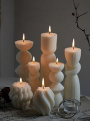 Luxury Ribbed Soy Pillar Candle – Best For Pilates, Yoga and Meditation