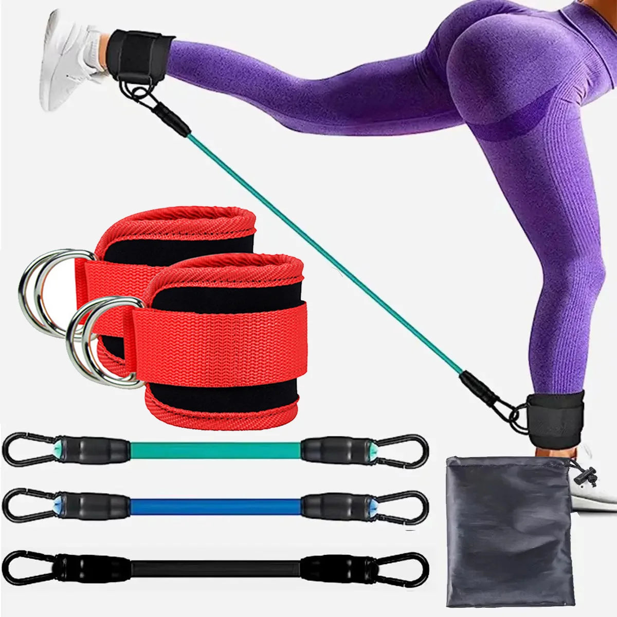 Ultimate Resistance Bands with Adjustable Ankle Straps for Leg Training