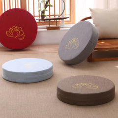 Deluxe Round Meditation Cushion – Removable Cover with Backrest
