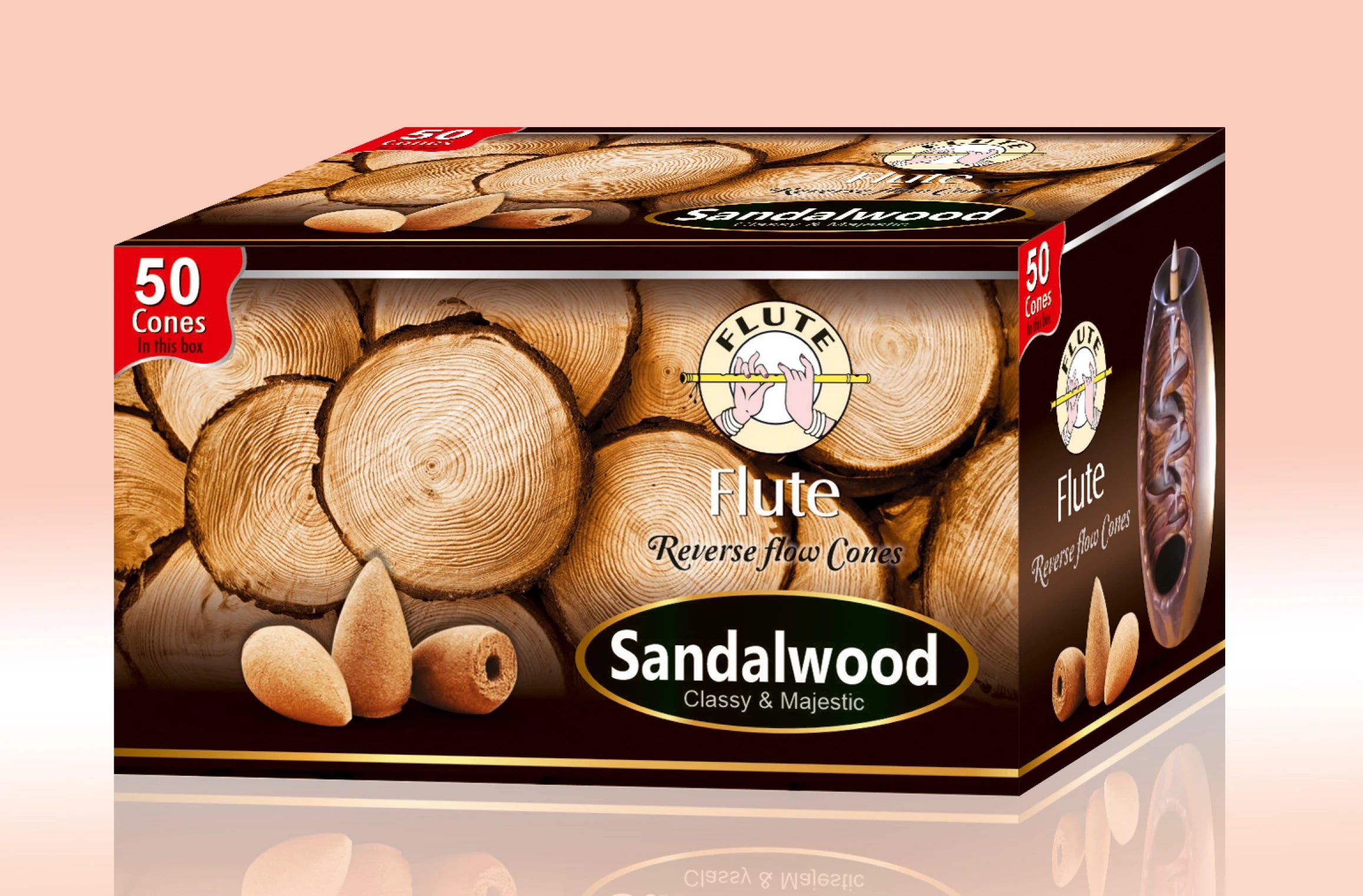 Premium 50-Pack Natural Sandalwood Incense Cones – Long-Lasting Aroma