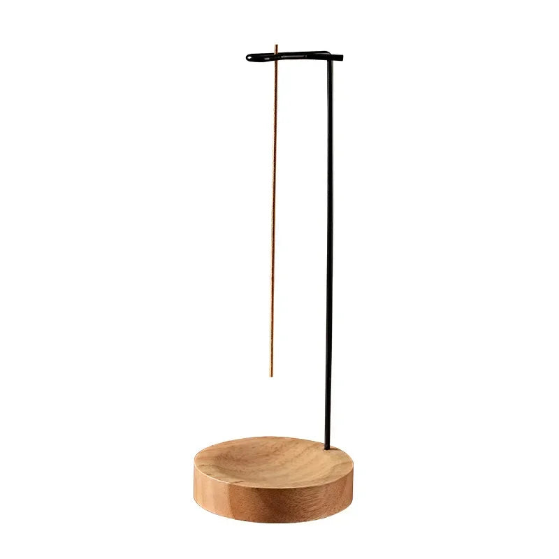 Unique Upside-Down Wooden Incense Burner – Round Tray for Yoga Decor